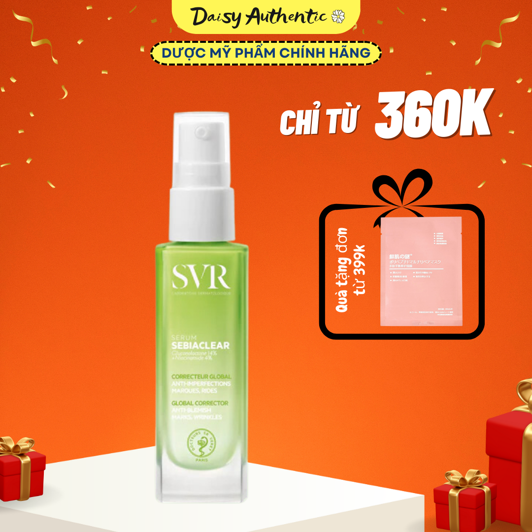 Serum SVR Sebiaclear || Serum Chăm Sóc Da Làm Giảm Mụn, Thông Thoáng Lỗ Chân Lông, Làm Mềm Mịn Da 30ml