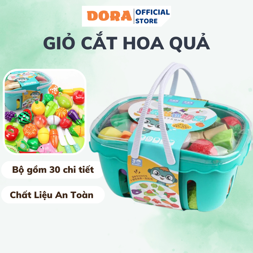 Đồ chơi cắt hoa quả- giỏ cắt hoa quả đồ chơi cho bé 30 chi tiết