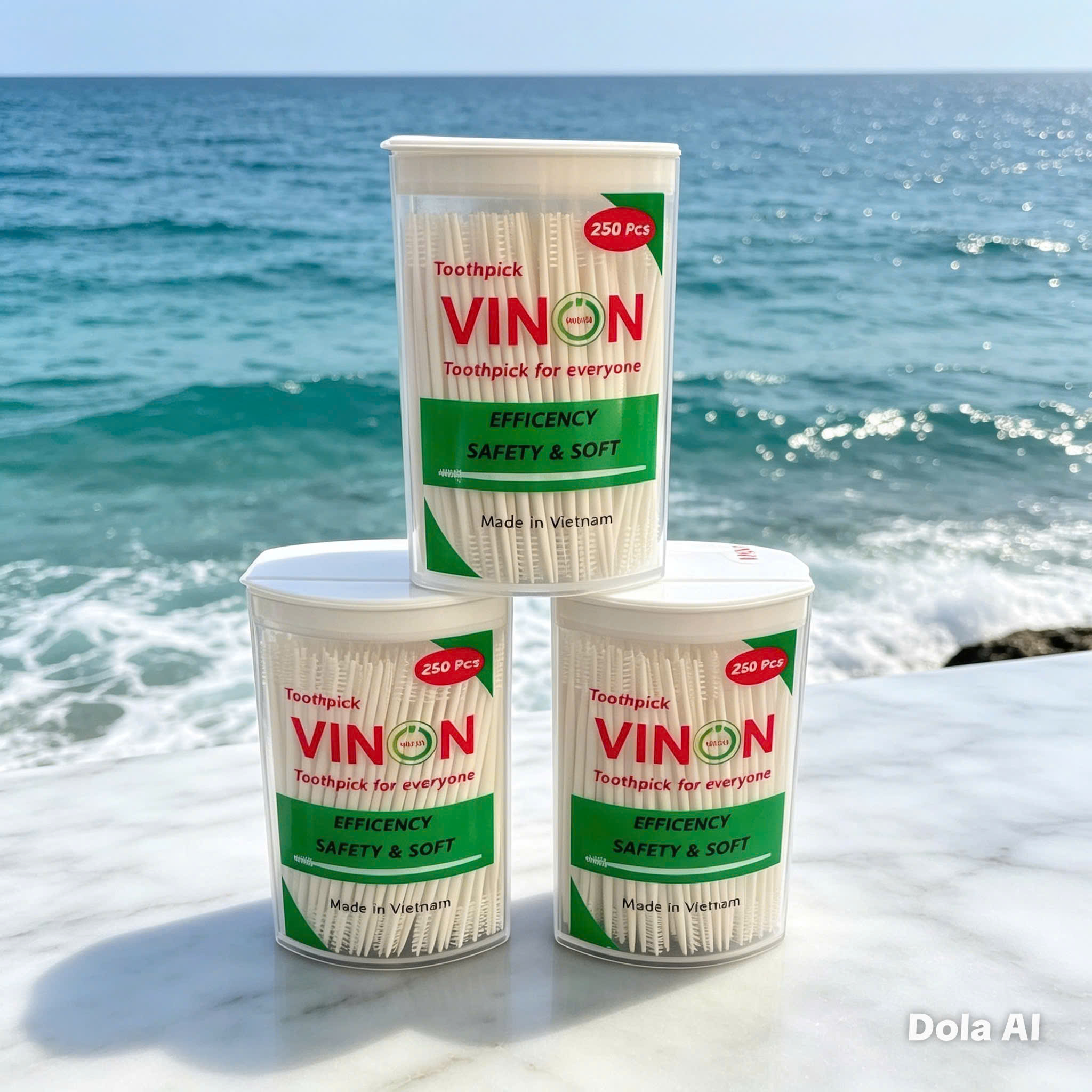 Combo 03 Hộp Mỗi Hộp 250 (tổng 750 Tăm) Tăm Vinon, Tăm Nha Khoa, Sản xuất tại Việt Nam