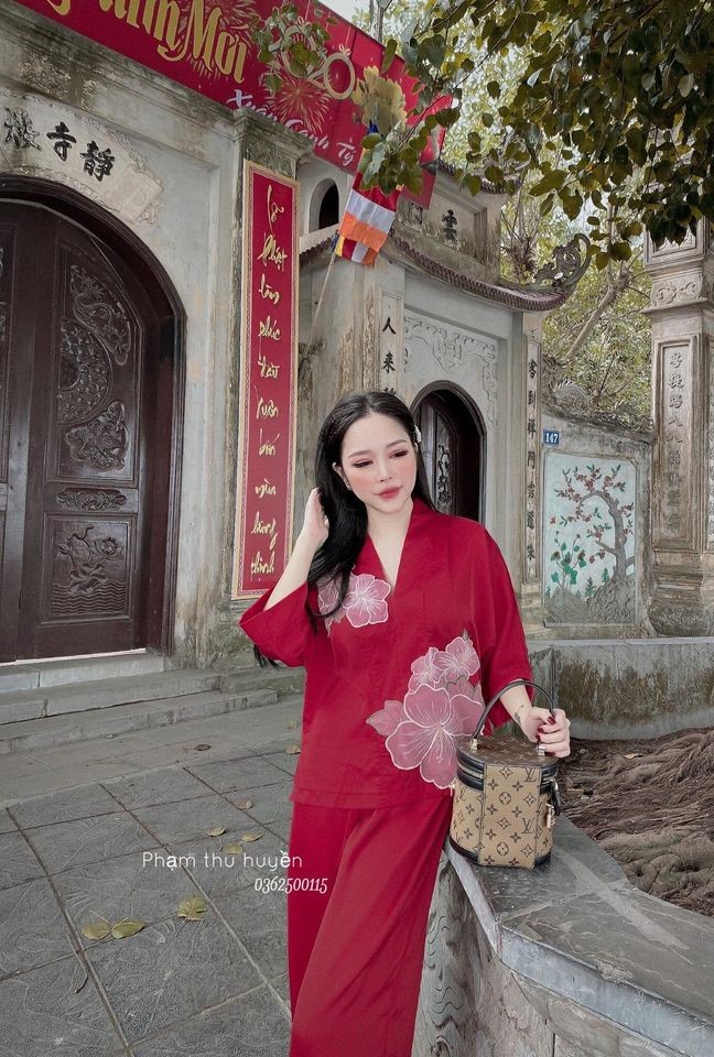 Set đồ lam đi chùa cao cấp d01