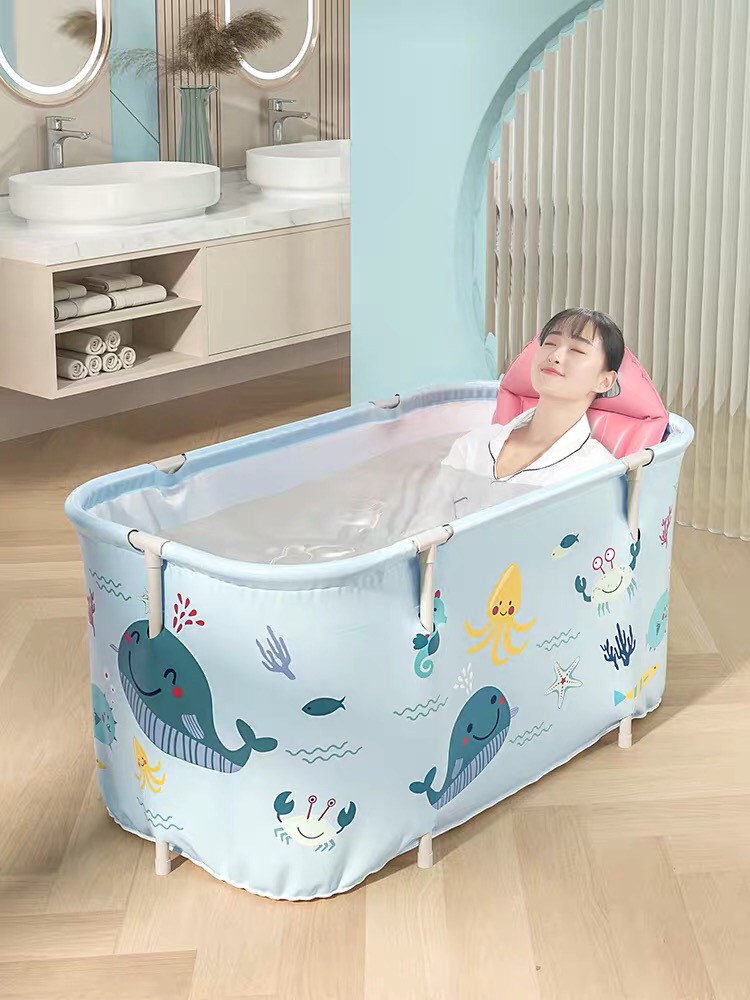 Bồn tắm ngâm mình gấp gọn Minh Quân siêu cute