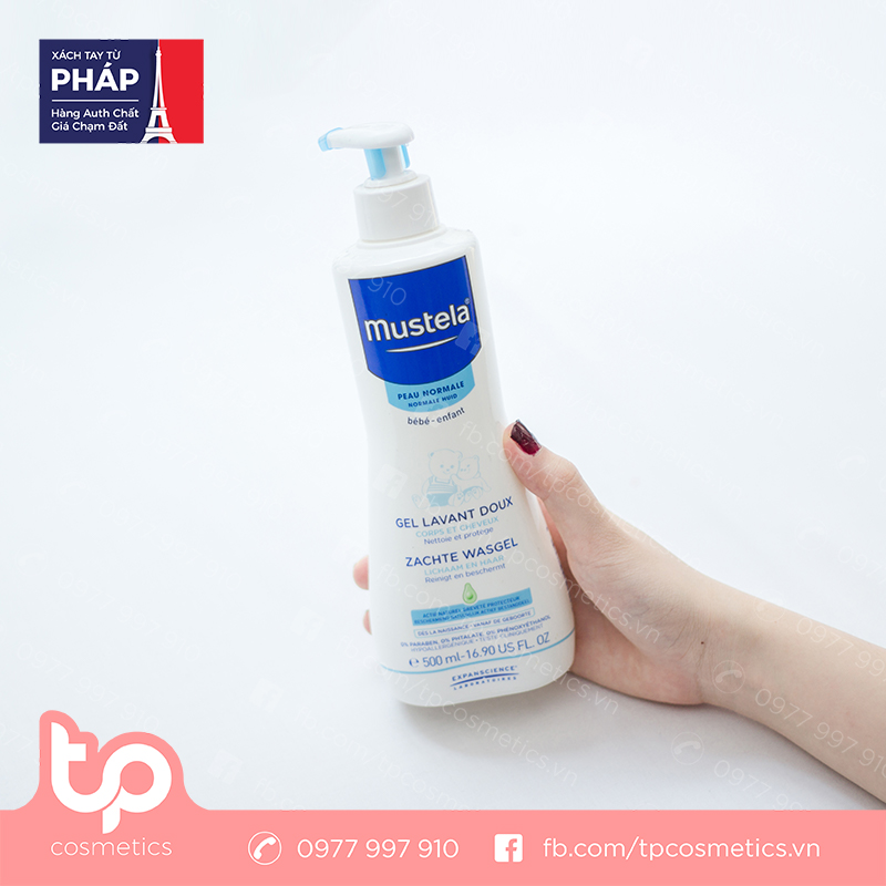 Gel tắm gội cho trẻ sơ sinh và em bé mustela 500ml