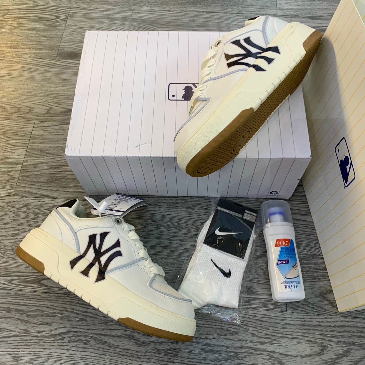 Giày Sneaker MLB Chunky High New York Yankees Black ( Full box)
