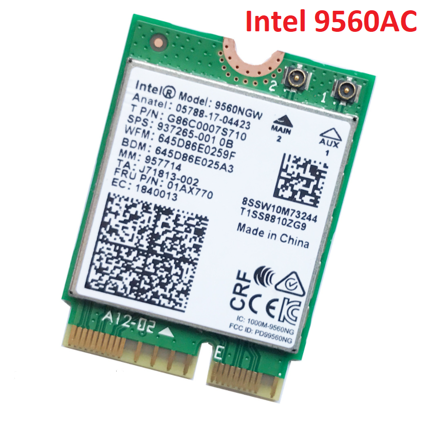 Card Wifi-bluetooth 5.0 Intel AC 9560 thích hợp main cao cấp CNVi ( giài pháp không dây cho máy tính bàn)