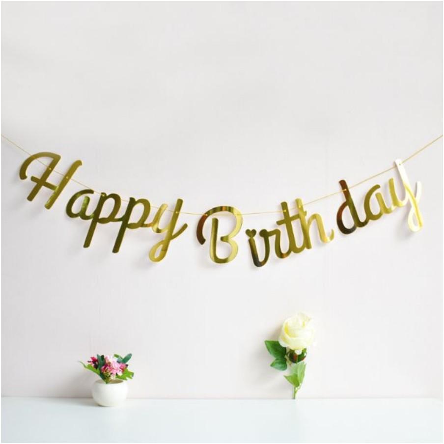 Dây chữ Happy Birthday Giấy Ép Kim