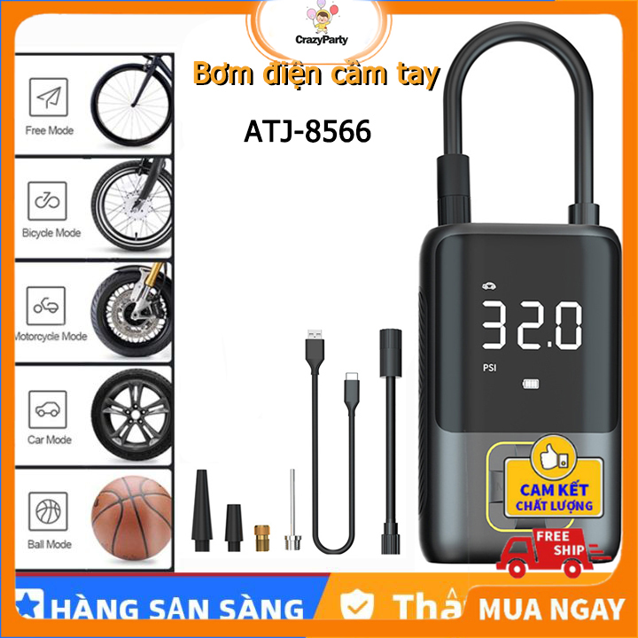 Bơm lốp ô tô, bơm lốp xe ô tô mini cầm tay - Bơm siêu khỏe bền.