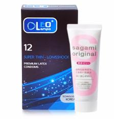 Bảng Báo Giá Bộ 1 bao cao su Oleo siêu mỏng kéo dài x 12c và 1 Gel bôi trơn cao cấp Sagami x 60ml