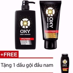 Bộ 1 kem rửa mặt rửa sạch sâu tút sáng cho nam Oxy Deep Wash 100g và 1 Sữa tắm tác động sâu nam Oxy Deep Shower 500ml + Tặng 1 dầu gội tác động sâu cho nam Oxy Deep Shampoo 180ml tốt nhất