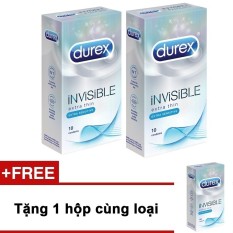 So Sánh Giá Bộ 2 hộp bao cao su Durex Invisible 10 bao + Tặng 1 hộp cùng loại  