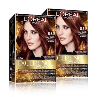 Bộ 2 kem nhuộm dưỡng tóc L'Oreal Paris Excellence Fashion màu 5.54  