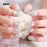 Bộ 24 móng tay giả đính đá bm04.