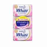 Bộ 3 bánh xà phòng tắm KAO White 3x130g (Hương hoa hồng)