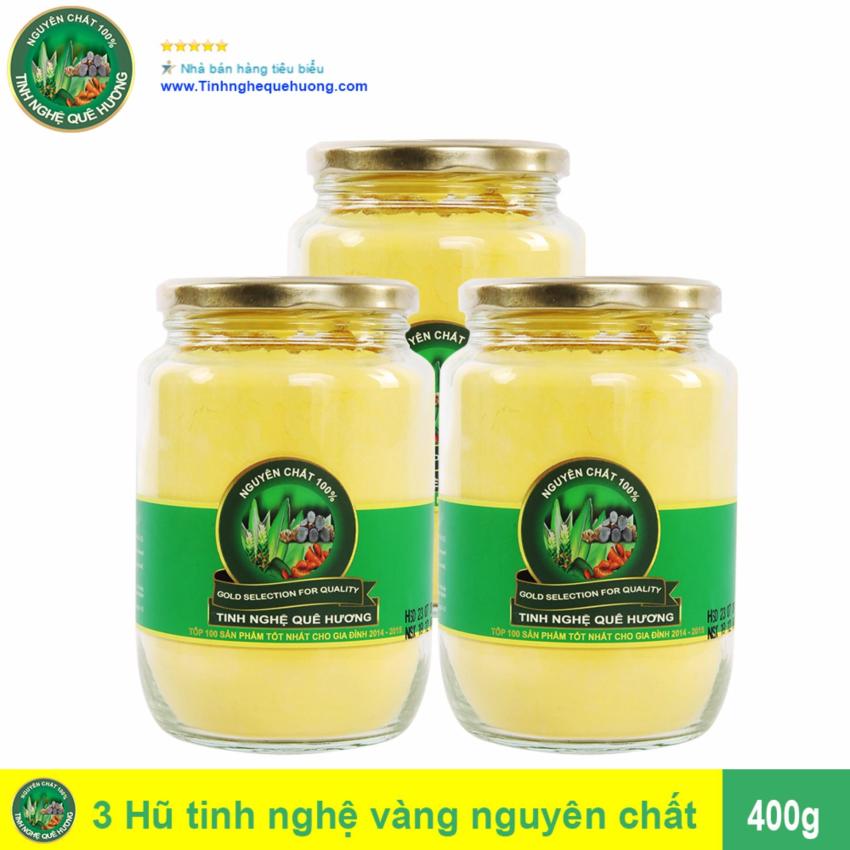 Hình ảnh Bộ 3 Lọ Tinh bột nghệ vàng nguyên chất Tinh Nghệ Quê Hương 400g