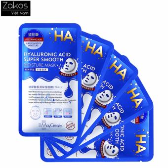 Bộ 5 Mặt nạ giấy HA siêu cấp ẩm MayCreate HA Xanh Hyaluronic Acid Super Smooth Moisture Mask  