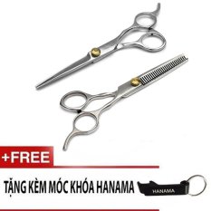 Đánh Giá Bô đôi kéo cắt tóc bằng kim loại Hanama 001 tặng kèm móc khóa  