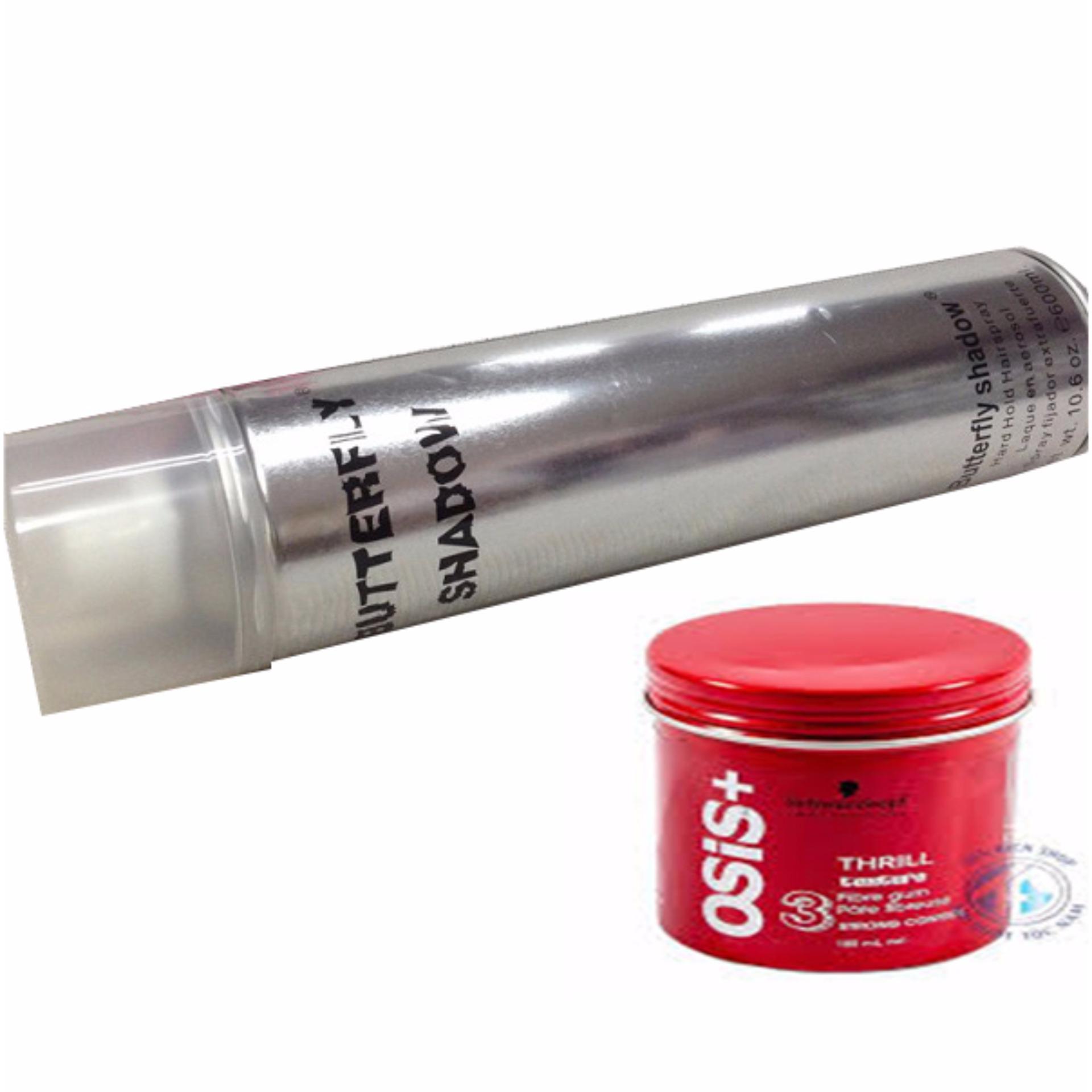 Bộ gôm sáp tạo kiểu tóc Butterfly shadow 600ml và sáp vuốt tóc cứng