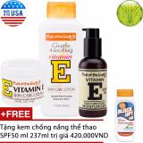 Bộ kem dưỡng da vitamin e 113g, kem dưỡng ẩm vitamin e spf15 118ml, sữa dưỡng thể vitamin e 325ml - tặng kem chống nắng thể thao spf50 237ml