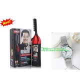 Bộ Lược nhuộm tóc thông minh thế hệ mới 1 nút bấm tiện dụng và thuốc nhuộm (đen) tặng đồng hồ thời trang cao cấp chống nước DOOKOU