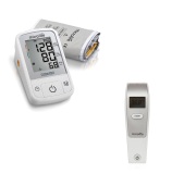 Bộ Máy đo huyết áp bắp tay Microlife A2 Basic và Nhiệt kế điện tử đo trán Microlife FR1MF1