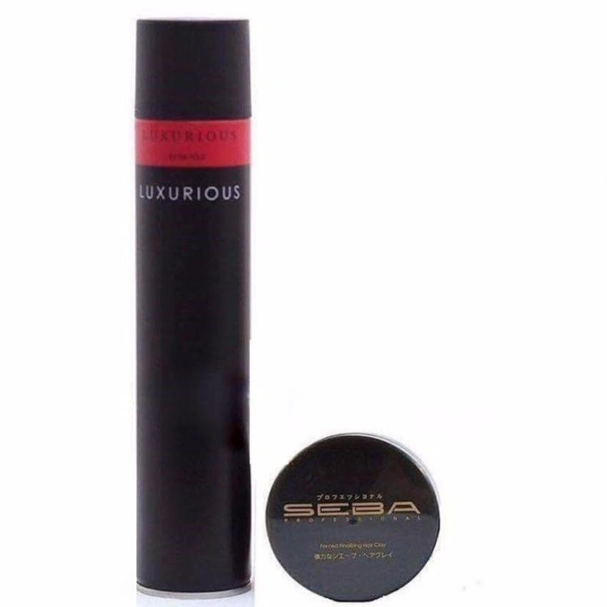 Bộ sản phẩm gôm xịt giữ nếp luxurious và sáp vuốt tóc seba