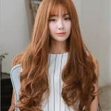 Bộ Tóc Xoăn Lọn Mái Thưa Nâu Vàng MHS33