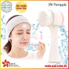 Cọ rửa mặt massage 2 đầu 3D gai silicon mềm mại làm sạch sâu mát xa da mặt (hồng - trắng) - sản xuất tại Hồng Kông - HÃNG PHÂN PHỐI CHÍNH THỨC tốt nhất
