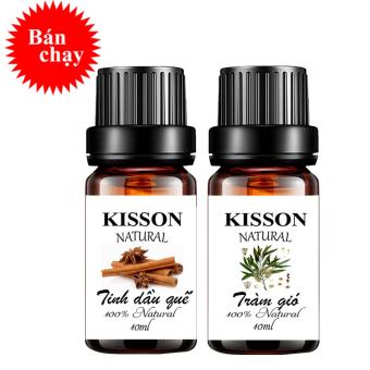 Com bo 2 chai tinh dầu Quế và tinh dầu Tràm gió KISSON 10ml  