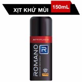 Combo 3 xịt khử mùi toàn thân cho nam romano attitude 150ml