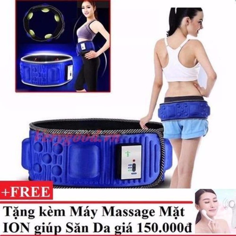 Đai mát xa m béo bụng x5 + tặng máy massage mặt ds-039 bằng ion