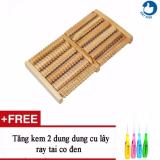 Dụng cụ massage chân bằng gỗ + tặng kèm 2 dụng cụ lấy ráy tai có đèn