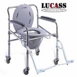 Ghế Bô Vệ Sinh Cao Cấp Cho Người Già Người Khuyết Tật Hợp Kim Inox Có Bánh Xe và Đồ gác chân tiện dụng