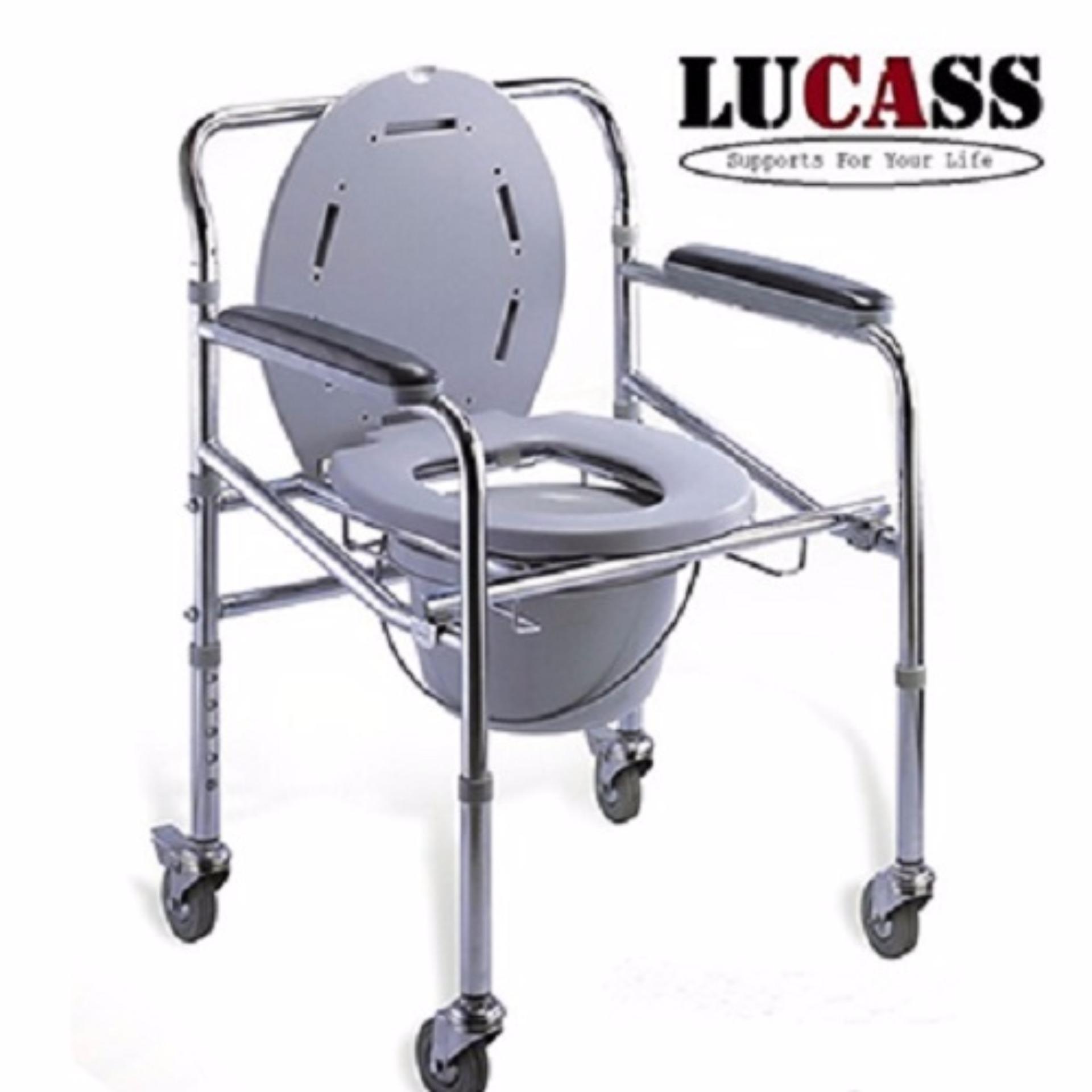 Ghế Bô Vệ Sinh Cao Cấp Inox Có Bánh Xe Cho Người Già Người Khuyết Tật