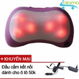 Gối massage 6 đá hồng ngoại PL-819 tặng kèm đầu cắm ô tô