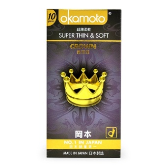 Hộp 10 bao cao su siêu mỏng Okamoto Crown 10s  