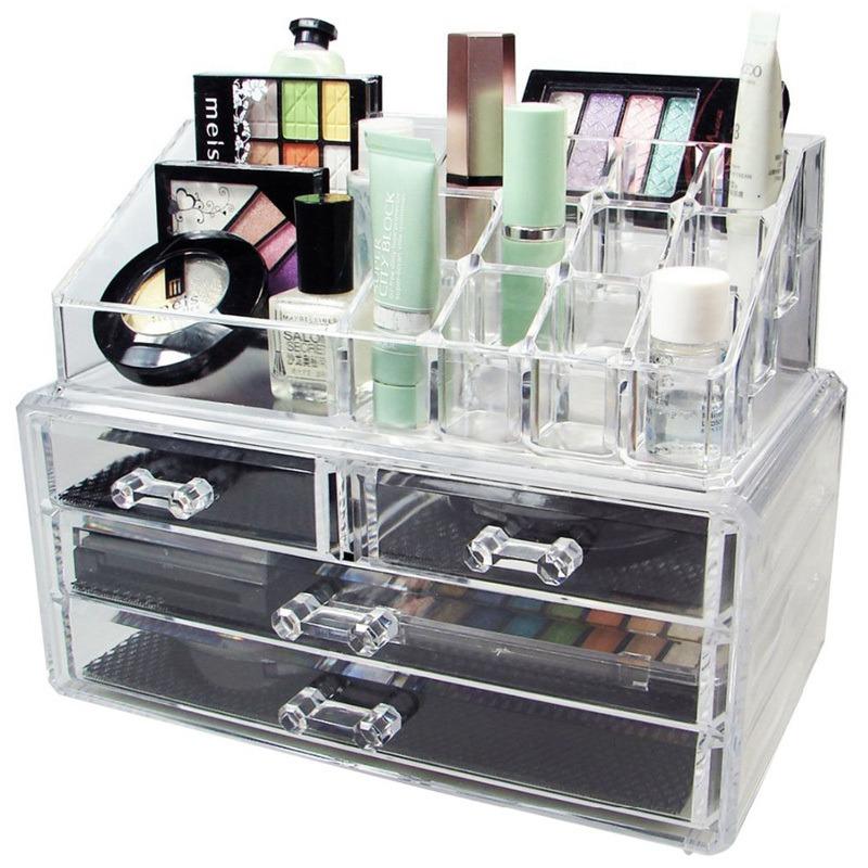 Kệ đựng mỹ phẩm trong suốt giá rẻ/kệ để mỹ phẩm Mica 4 tầng