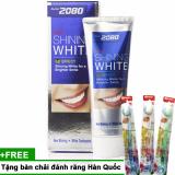 Kem đánh răng tẩy sạch vết ố 2080 Shining 3D 100g + Bàn chải đánh răng