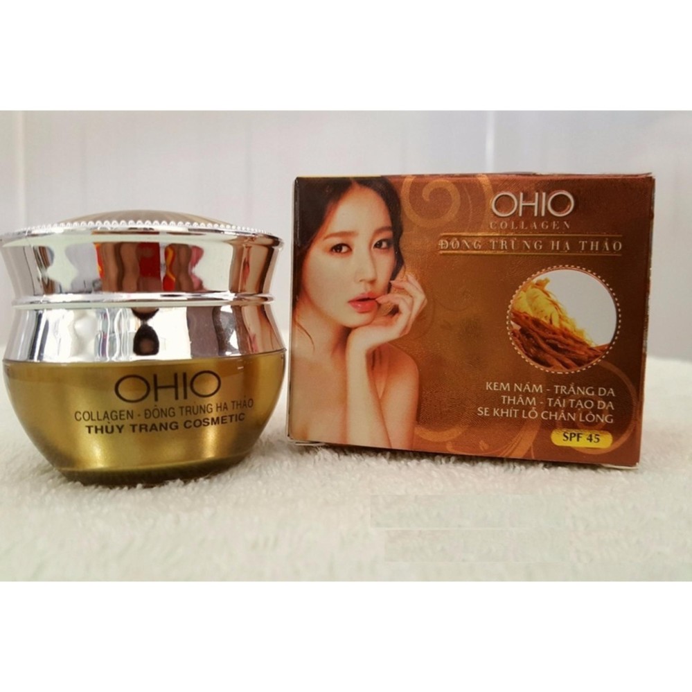 Kem Nám - Trắng Da - Thâm - Tái Tạo - Se Khít Lỗ Chân Lông OHIO Collagen - Đông Trùng Hạ Thảo (20g)