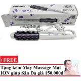 Lược điện tạo kiểu tóc sokany ci-00 + tặng máy massage mặt ds-039 bằng ion