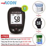 Máy đo đường huyết acon on call plus vivid + tặng hộp 25 que thử + hộp 50 kim chích máu và đồng hồ thể thao