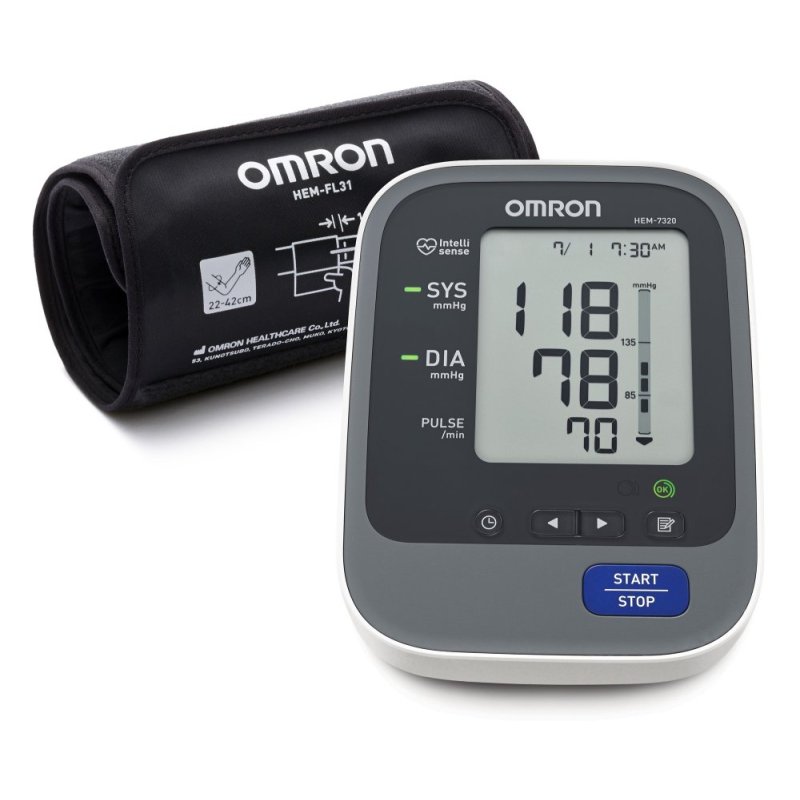 Nơi bán Máy đo huyết áp bắp tay tự động Omron HEM-7320 (Trắng phối xám)