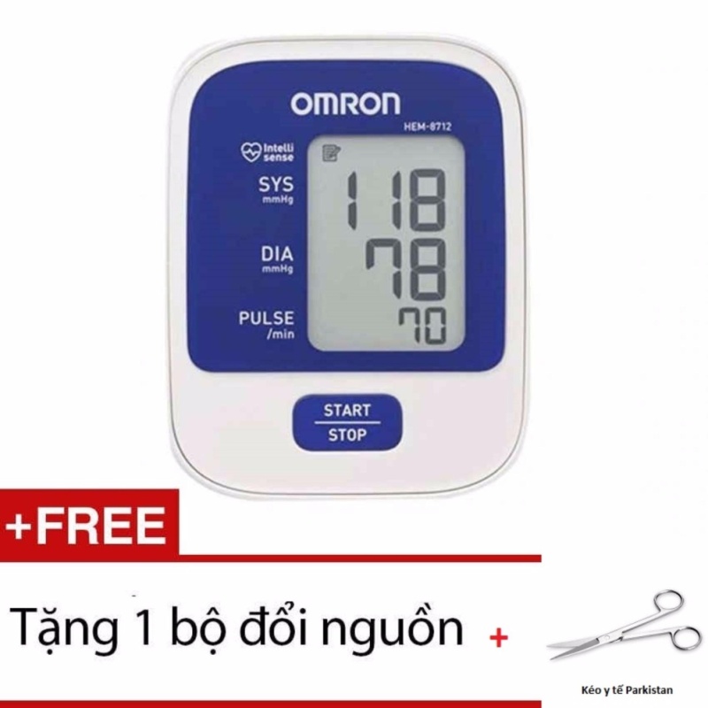 Nơi bán Máy đo huyết áp Omron HEM 8712 + Tặng 1 bộ đổi nguồn + Kéo