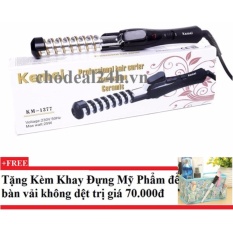 Máy uốn tóc xoắn ốc kemei Km-1377 + Tặng kèm khay đựng mỹ phẩm để bàn