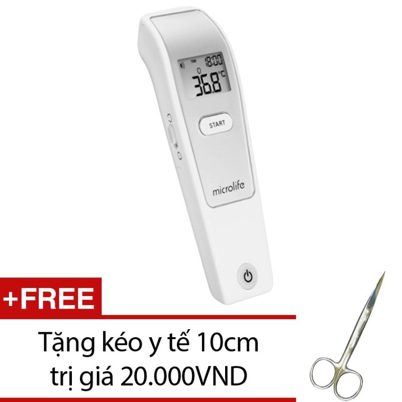 Giá bán Nhiệt kế hồng ngoại đo trán Microlife FR1MF1 (Trắng) + Tặng kéo y
tế 10cm