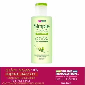 Nước hoa hồng Simple Kind To Skin Soothing Facial Toner 200ml  