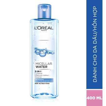 Nước tẩy trang tươi mát L'Oreal Paris Micellar Water 400ml  