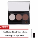 Phấn mắt hộp 3 màu Beauskin Code Black Girl Crush Eye Shadow #01 + Tặng 1 Cọ tán phấn mắt Vacosi collection Pro-makeup E-03