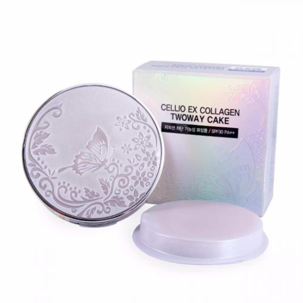 PHẤN PHỦ SIÊU MỊN CELLIO EX COLLAGEN TWOWAY CAKE SPF 30 Hộp