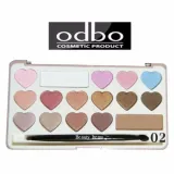 Set phấn mắt trái tim siêu dễ thương Odbo Eyeshadow & Highlight Palette Số 02 - Mã N0.1