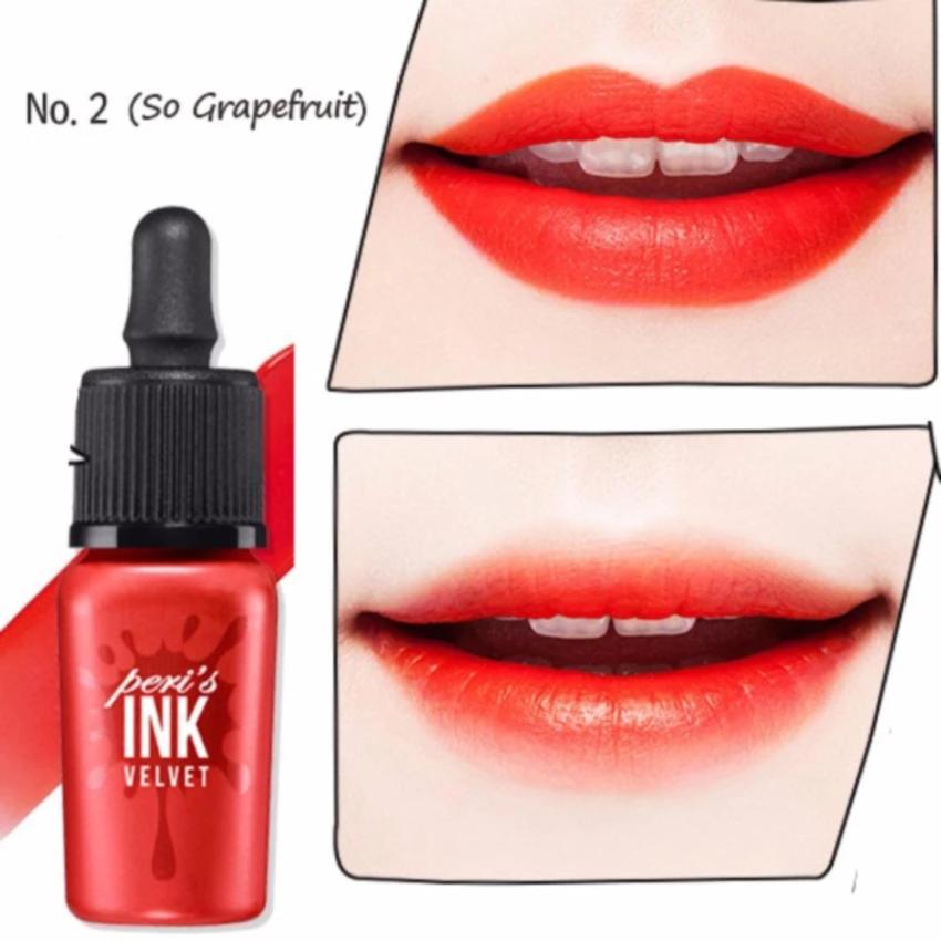 Son kem lì peripera ink peri's velvet 8g #02 so grapefruit - sắc cam đỏ nổi bật
