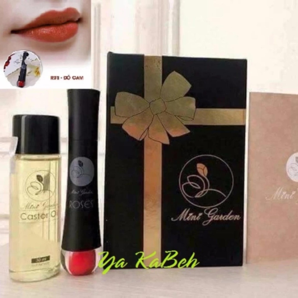 Son Roses Mini Garden - Son kem lì cao cấp Màu Đỏ Cam + Tặng kèm nước tẩy trang môi